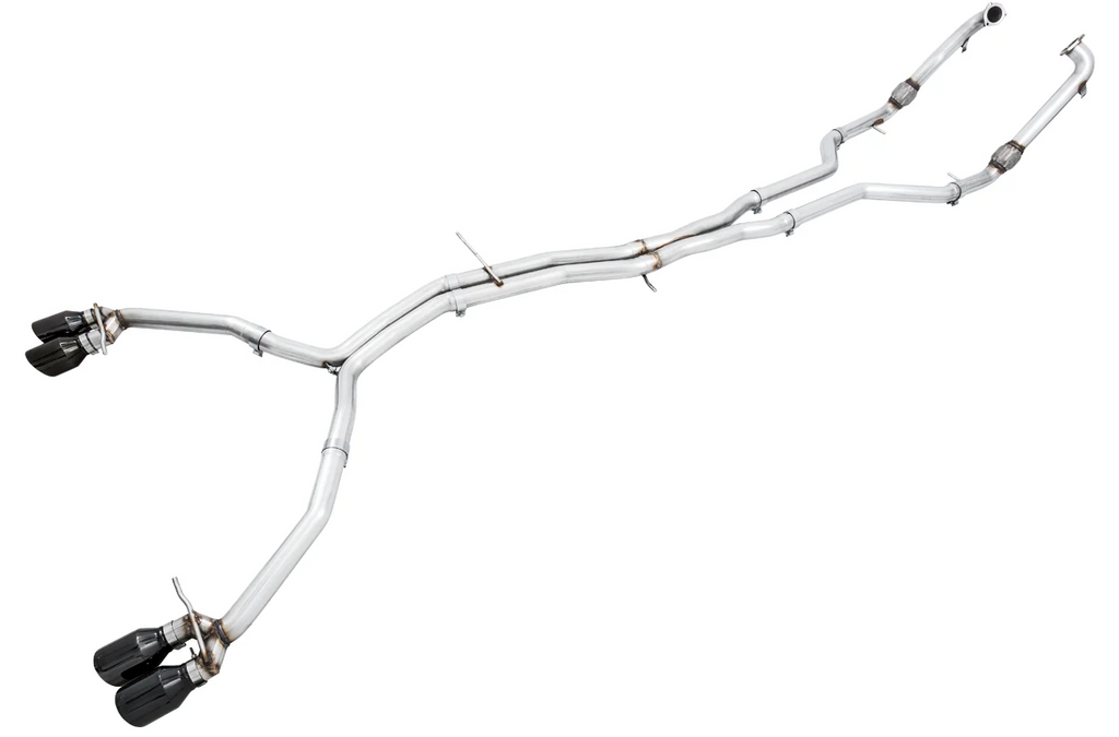 AWE Tuning Audi B9 S4 Track Edition Exhaust - Non-Resonated (Black 102mm Tips)