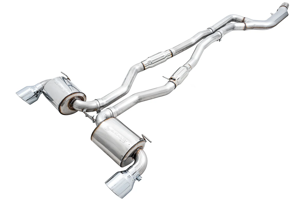 AWE 2020 Toyota Supra A90 Resonated Touring Edition Exhaust - 5in Chrome Silver Tips