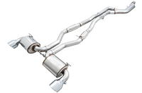 AWE 2020 Toyota Supra A90 Resonated Touring Edition Exhaust - 5in Chrome Silver Tips