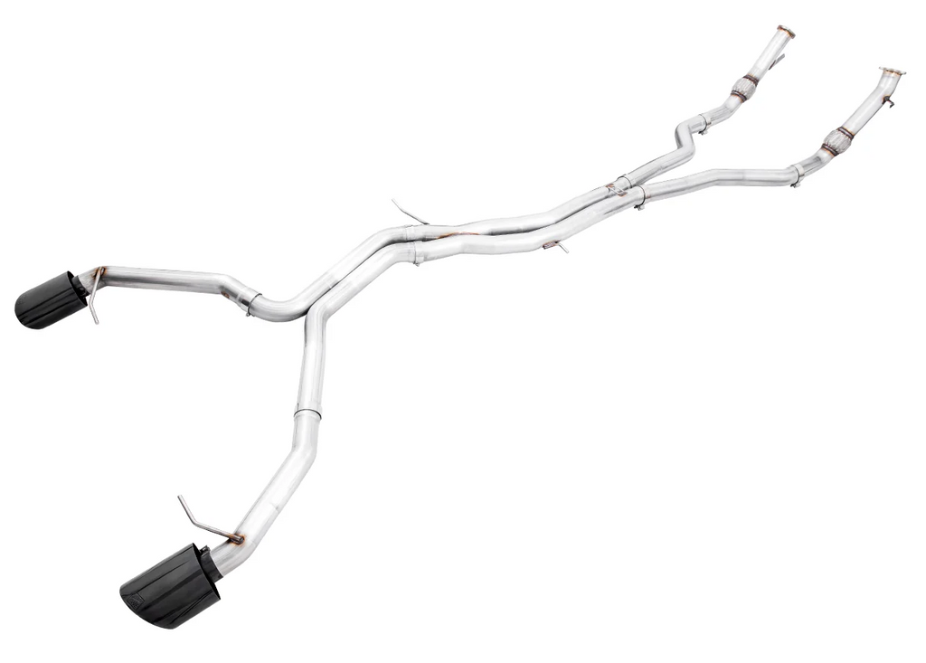 AWE Tuning Audi B9 RS 5 Sportback Track Edition Resonated for Perf Cats Exhaust w/Diamond Black Tips