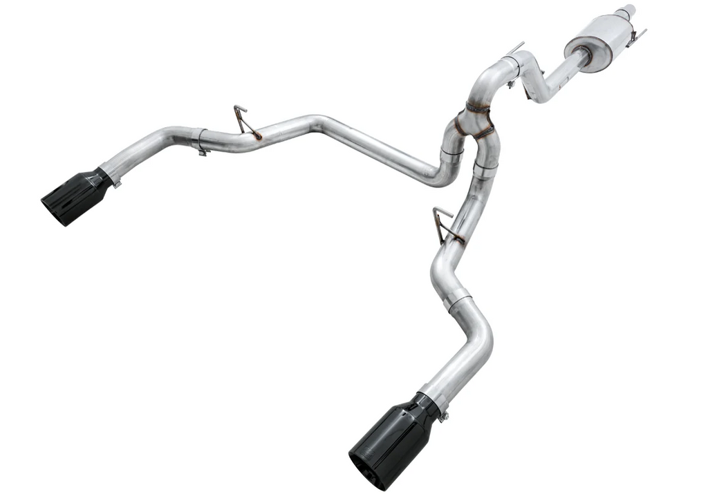 AWE Tuning 2015+ Ford F-150 0FG Dual Exit Performance Exhaust System w/5in Diamond Black Tips
