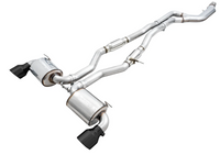 AWE 2020 Toyota Supra A90 Resonated Touring Edition Exhaust - 5in Diamond Black Tips