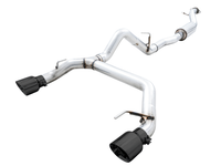 AWE Tuning 2021+ Ford Bronco 0FG Dual Rear Exit Exhaust w/Diamond Black Tips & Bash Guard