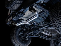 AWE Tuning 2021+ Ford Bronco 0FG Dual Rear Exit Exhaust w/Diamond Black Tips & Bash Guard