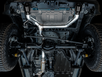 AWE Tuning 2021+ Ford Bronco 0FG Dual Rear Exit Exhaust w/Diamond Black Tips & Bash Guard