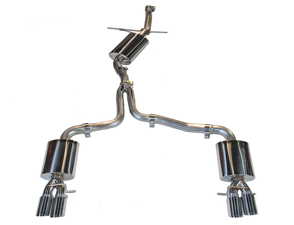 AWE Tuning Audi B8 A5 2.0T Touring Edition Exhaust - Quad Outlet Polished Silver Tips
