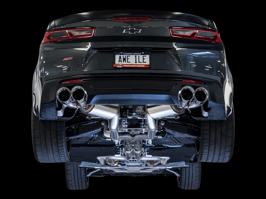 AWE Tuning 16-19 Chevy Camaro SS Res Cat-Back Exhaust -Touring Edition (Quad Chrome Silver Tips)