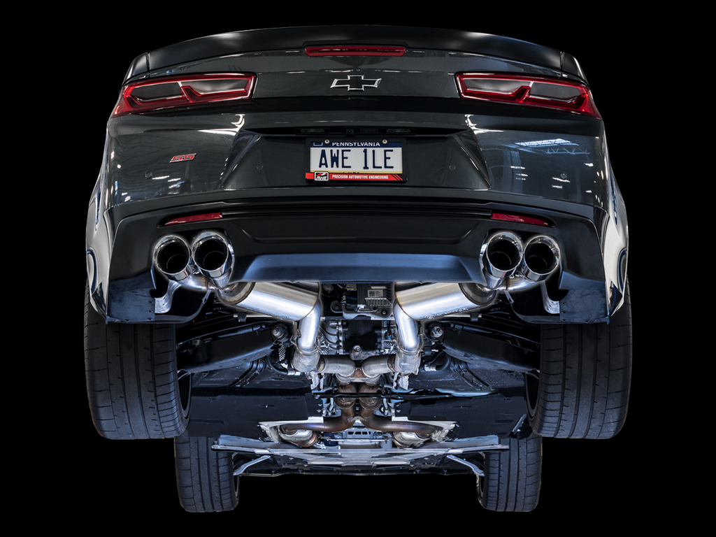 AWE Tuning 16-19 Chevrolet Camaro SS Axle-back Exhaust - Touring Edition (Quad Chrome Silver Tips)