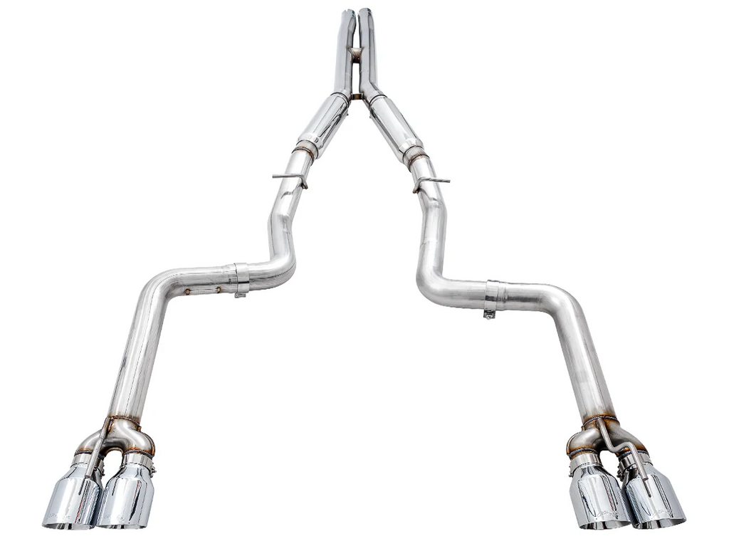 AWE Tuning 2015+ Dodge Challenger 6.4L/6.2L SC Track Edition Exhaust - Quad Chrome Silver Tips