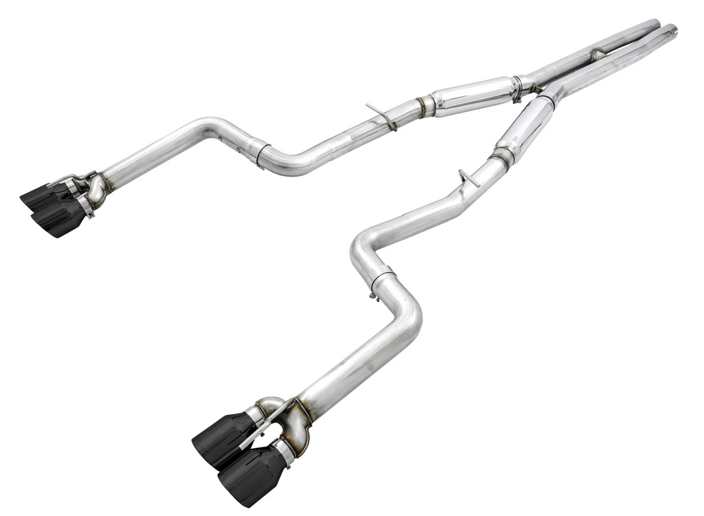 AWE Tuning 2015+ Dodge Challenger 6.4L/6.2L SC Track Edition Exhaust - Quad Diamond Black Tips