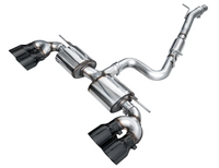 AWE MK8 Volkswagen Golf R 3in Touring Edition Quad Exhaust - Diamond Black Tips