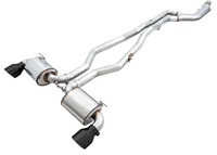 AWE 2020 Toyota Supra A90 Non-Resonated Touring Edition Exhaust - 5in Diamond Black Tips