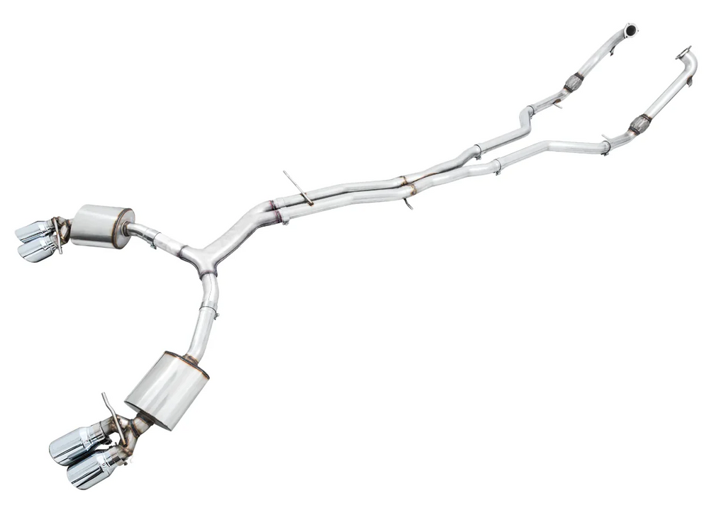 AWE Tuning Audi B9 S5 Sportback Touring Edition Exhaust - Non-Resonated (Silver 102mm Tips)