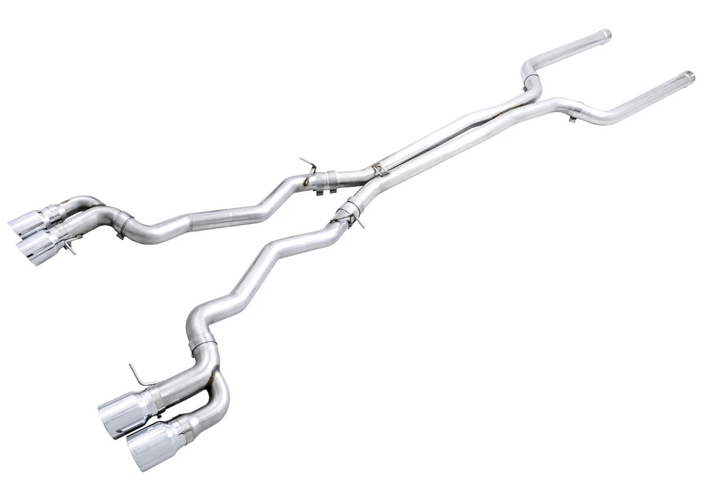 AWE Tuning 18-19 BMW M5 (F90) 4.4T AWD Cat-back Exhaust - Track Edition (Chrome Silver Tips)