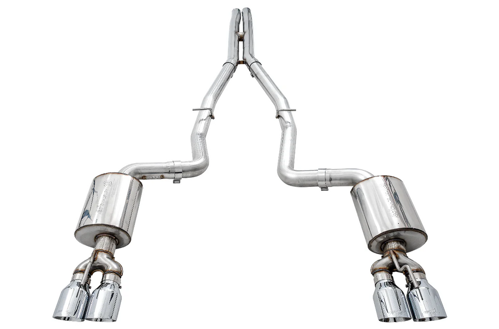 AWE Tuning 2015+ Dodge Challenger 6.4L/6.2L Non-Resonated Touring Edition Exhaust - Quad Silver Tips