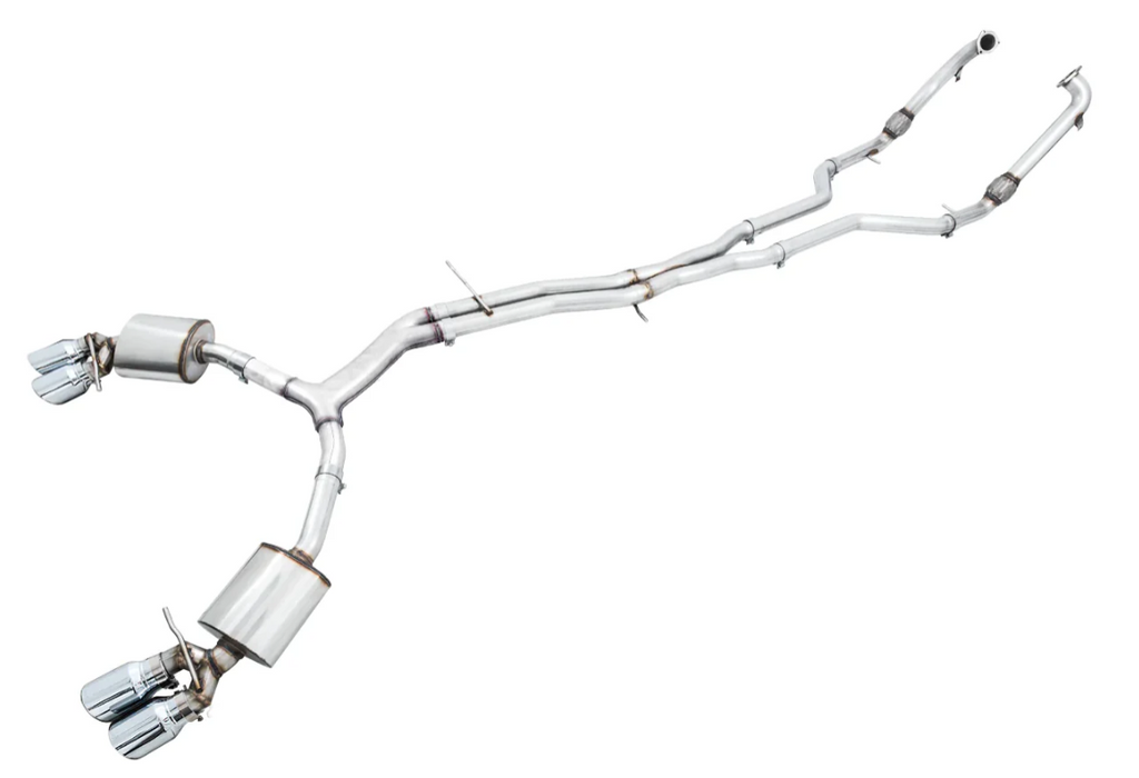 AWE Tuning Audi B9 S5 Sportback Touring Edition Exhaust - Non-Resonated (Black 90mm Tips)