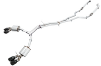 AWE Tuning Audi B9 S5 Sportback Touring Edition Exhaust - Non-Resonated (Black 102mm Tips)