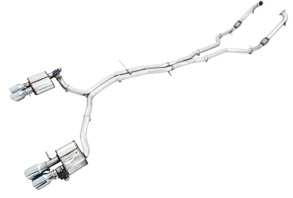 AWE Tuning Audi B9 S4 SwitchPath Exhaust - Non-Resonated (Silver 102mm Tips)