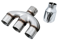 AWE Tuning 17-20 Honda Civic Si 1.5L Turbo Dual-to-Triple Tip Conversion Kit - Chrome Silver Tip