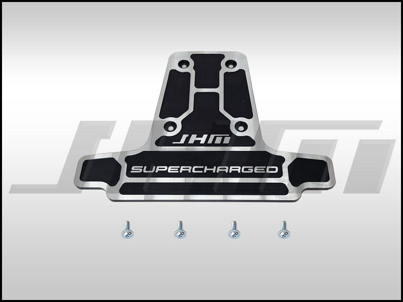 Supercharger Plate - Replaces factory cover - Billet (JHM) BLACK MILLED for B8 S4-S5 Q5-SQ5 C6-C7 A6-A7 D4 A8 and 4L Q7 3.0T
